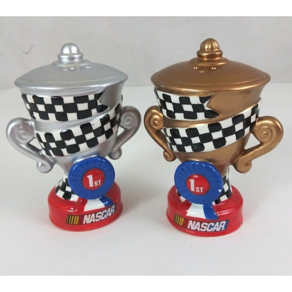 2003 NASCAR 1st Place Gold & Silver Trophy 4.25" Salt & Pepper Shakers